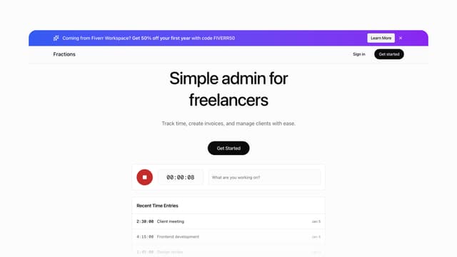 Time tracking and invoicing for freelancers