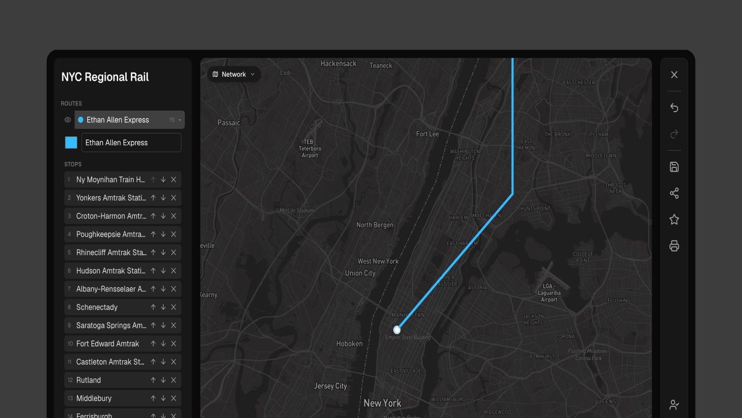 Simulator for concept transit routes